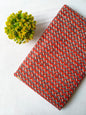 Rust Orange And Grey Zigzag Screen Print Pure Cotton Fabric From Tulsi Prints