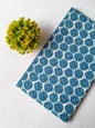 Blue Paisley Motif Screen Print Pure Cotton Fabric From Tulsi Prints
