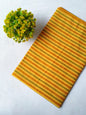 Mustard Yellow Striped Screen Print Pure Cotton Fabric From Tulsi Prints