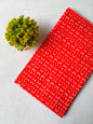 Red Geometric Chevron Screen Print Pure Cotton Fabric From Tulsi Prints