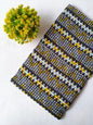 Charcoal Black Zigzag Screen Print Pure Cotton Fabric From Tulsi Prints