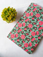 Mint Green Floral Vine Screen Print Pure Cotton Fabric From Tulsi Prints