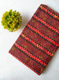 Brown And Red Zigzag Screen Print Pure Cotton Fabric From Tulsi Prints