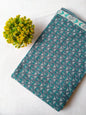 Slate Grey Floral Vine Screen Print Pure Cotton Fabric From Tulsi Prints