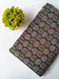 Black Floral Vine Screen Print Pure Cotton Fabric From Tulsi Prints