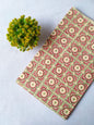 Beige Geometric Screen Print Pure Cotton Fabric From Tulsi Prints