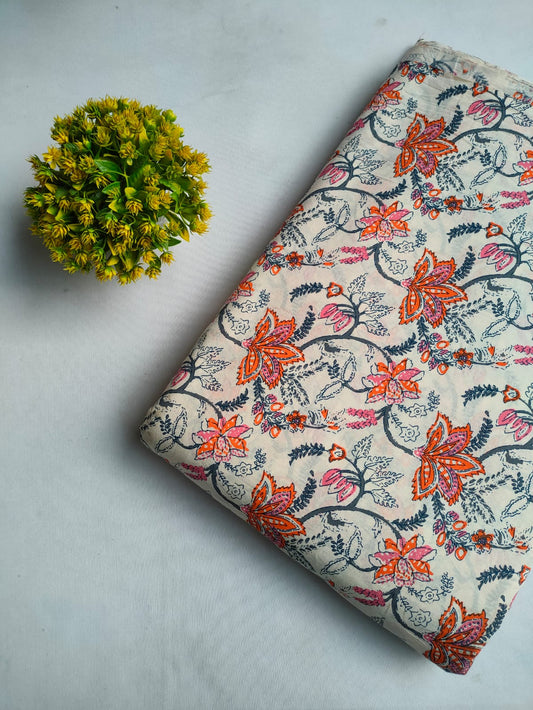 Sanganeri Print Pure Cotton Fabric - JBRSD41
