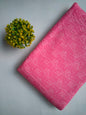 Pink Leaf Motif Screen Print Pure Cotton Fabric From Tulsi Prints