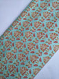 Mint Green Floral Boota Screen Print Pure Cotton Fabric From Tulsi Prints
