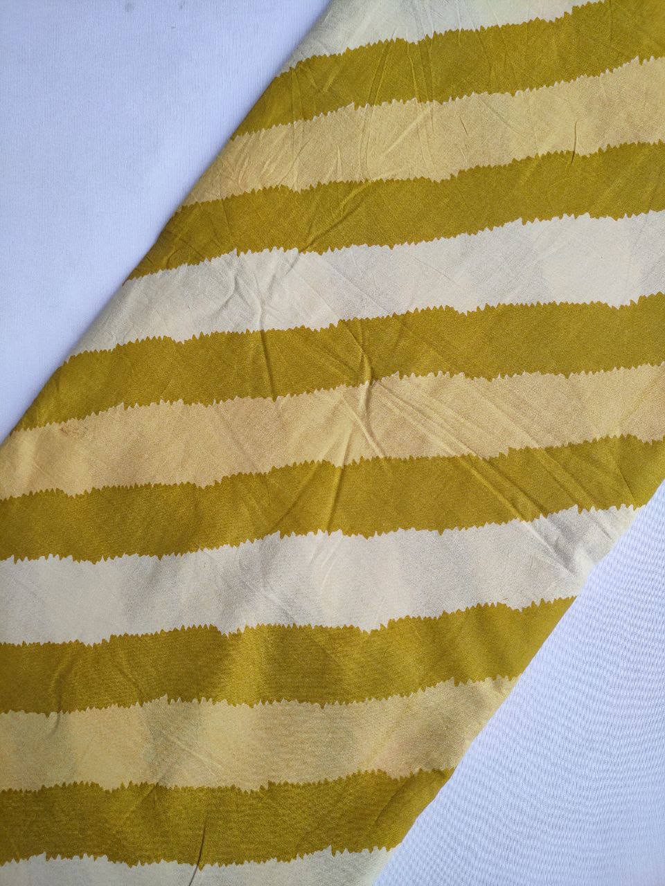 Mustard Yellow Lahariya Screen Print Pure Cotton Fabric From Tulsi Prints