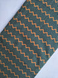 Green and Orange Zigzag Screen Print Pure Cotton Fabric From Tulsi Prints