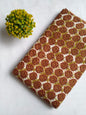 Olive Green and Rust Mango Paisley Screen Print Pure Cotton Fabric From Tulsi Prints