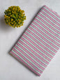 Pink Grey Chevron Screen Print Pure Cotton Fabric From Tulsi Prints