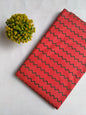 Red Zigzag Screen Print Pure Cotton Fabric From Tulsi Prints