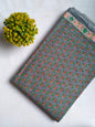 Grey Floral Vine Screen Print Pure Cotton Fabric From Tulsi Prints