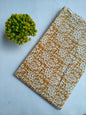 Mustard Yellow Floral Vine Jaipuri Hand Block Print Pure Cotton Fabric From Tulsi Prints