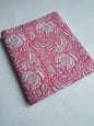 Pink Floral Vine Sanganeri Print Pure Cotton Fabric From Tulsi Prints