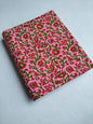 Pink Floral Vine Sanganeri Hand Block Print Pure Cotton Fabric From Tulsi Prints