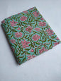 Mint Green Floral Vine Jaipuri Hand Block Print Pure Cotton Fabric From Tulsi Prints