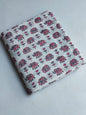 Off White Elephant Motif Sanganeri Hand Block Print Pure Cotton Fabric From Tulsi Prints