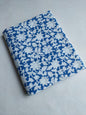 Blue Floral Sanganeri Hand Block Print Pure Cotton Fabric From Tulsi Prints