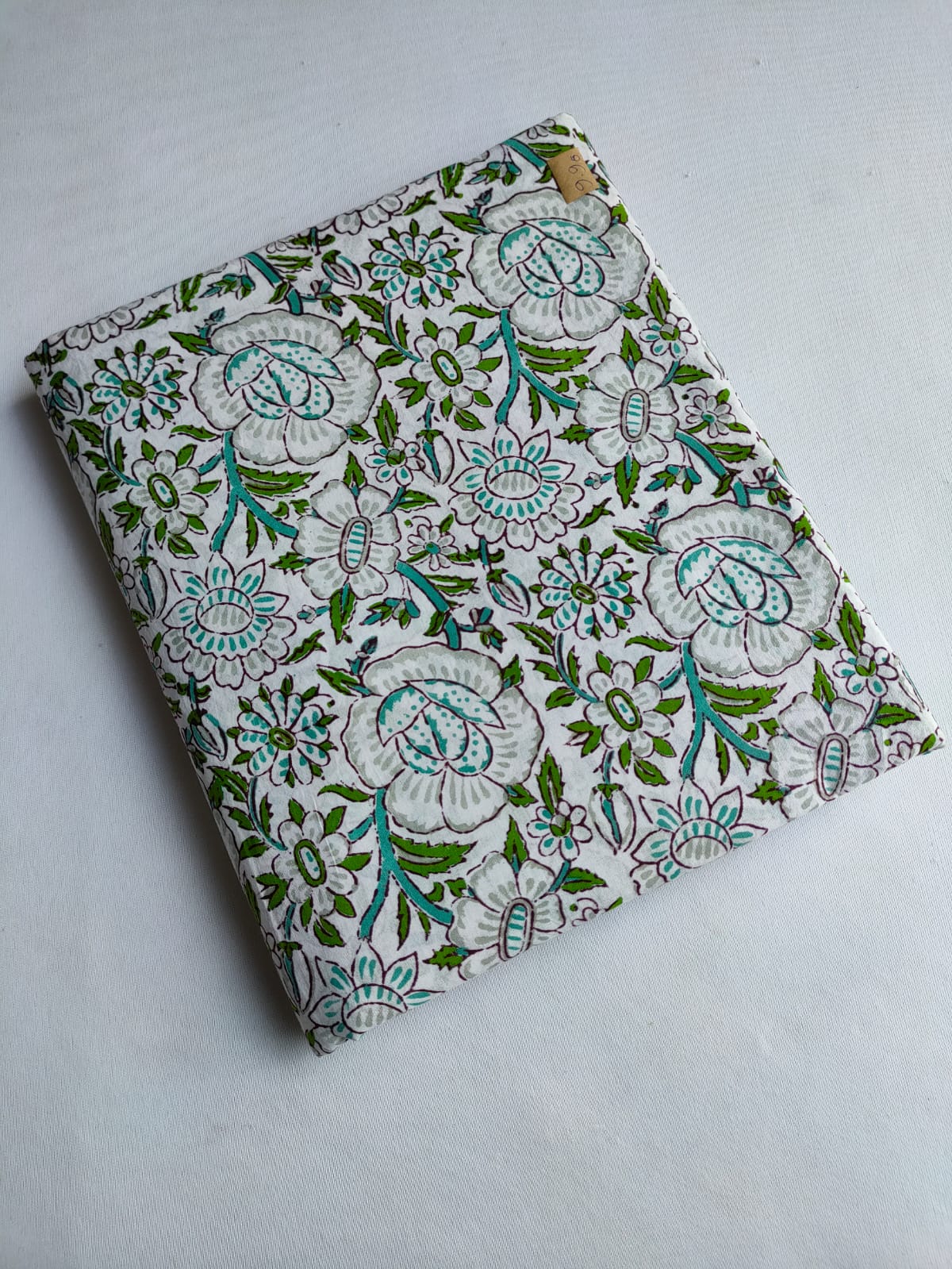 White Floral Vine Sanganeri Print Pure Cotton Fabric From Tulsi Prints