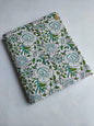 White Floral Vine Sanganeri Print Pure Cotton Fabric From Tulsi Prints