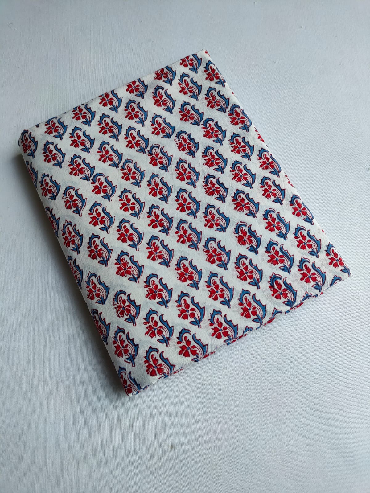 Off White Floral Boota Sanganeri Hand Block Print Pure Cotton Fabric From Tulsi Prints