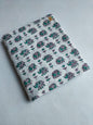 White Elephant Motif Sanganeri Block Print Pure Cotton Fabric From Tulsi Prints
