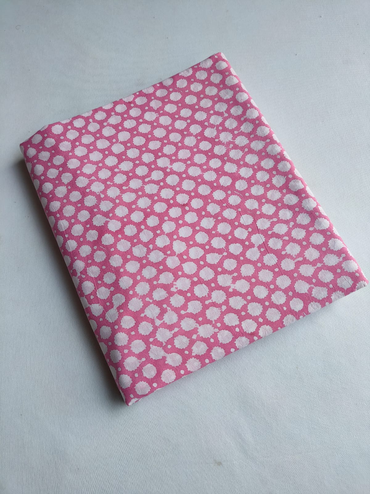 Pink Small Buti Sanganeri Block Print Pure Cotton Fabric From Tulsi Prints