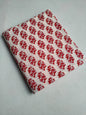 Off White Red Floral Boota Sanganeri Hand Block Print Pure Cotton Fabric From Tulsi Prints
