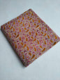 Beige Floral Vine Sanganeri Hand Block Print Pure Cotton Fabric From Tulsi Prints