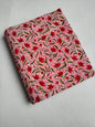 Pink Floral Vine Sanganeri Block Print Pure Cotton Fabric From Tulsi Prints