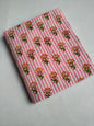Pink Striped Floral Boota Sanganeri Hand Block Print Pure Cotton Fabric From Tulsi Prints