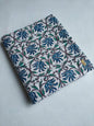White And Blue Floral Vine Sanganeri Print Pure Cotton Fabric From Tulsi Prints