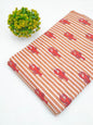 Terracotta Lobster Stripe Screen Print Pure Cotton Fabric