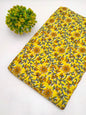 Yellow Floral Vine Screen Print Pure Cotton Fabric From Tulsi Prints