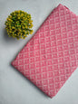 Pink Geometric Screen Print Pure Cotton Fabric From Tulsi Prints