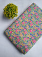 Blue Floral Paisley Screen Print Pure Cotton Fabric From Tulsi Prints