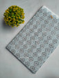White Grey Geometric Booti Sanganeri Hand Block Print Pure Cotton Fabric From Tulsi Prints