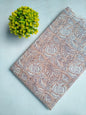 Beige Floral Vine Sanganeri Hand Block Print Pure Cotton Fabric From Tulsi Prints