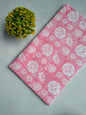 Pink Floral Boota Sanganeri Hand Block Print Pure Cotton Fabric From Tulsi Prints