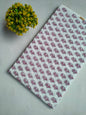 White Floral Butti Sanganeri Print Pure Cotton Fabric From Tulsi Prints