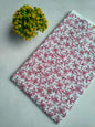 White Pink Floral Vine Sanganeri Hand Block Print Pure Cotton Fabric From Tulsi Prints