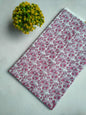 White Pink Floral Sanganeri Hand Block Print Pure Cotton Fabric From Tulsi Prints