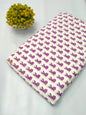 White Bunny Motif Screen Print Pure Cotton Fabric From Tulsi Prints